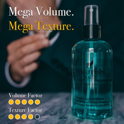 Pete & Pedro SALT - Natural Sea Salt Spray for Hair Men & Women, Adds Instant Volume, Texture, Thickness, & Light Hold | Texturizing & Thickening | As Seen on Shark Tank, 2.0 oz.