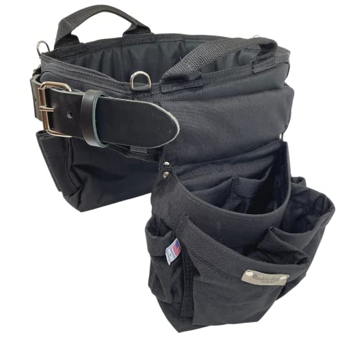 BOULDER BAG Professional Electrician's MAX Combo with Comfort Back Support Tool Belt, Leather Belt Buckle, Heavy Duty Work Belt, (Small 24-27 Inch Waist), Made in USA