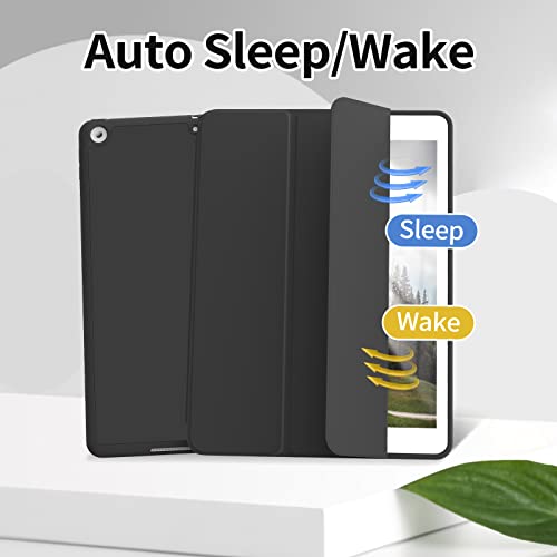JKSML Case for iPad 9th Generation 2021/ iPad 8th Generation 2020/ iPad 7th Generation 2019, Protective Case with Pencil Holder for iPad 9/8/7, Case for iPad 10.2 Inch, Auto Sleep/Wake, Black