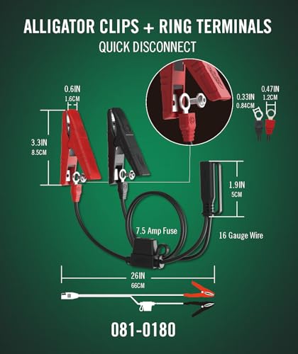 Battery Tender 800mA 12V Weather Resistant Battery Charger and Maintainer - Marine and Automotive Smart Fully Automatic for Boats Watercraft - Selectable Lead Acid Lithium - 022-0150-DL-WH