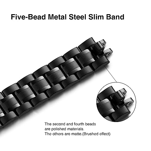 STIROLL Thin Replacement Band Compatible for Apple Watch 38mm 40mm 41mm 42mm 44mm 45mm 49mm, Stainless Steel Metal Wristband Women Men for iWatch Ultra SE Series