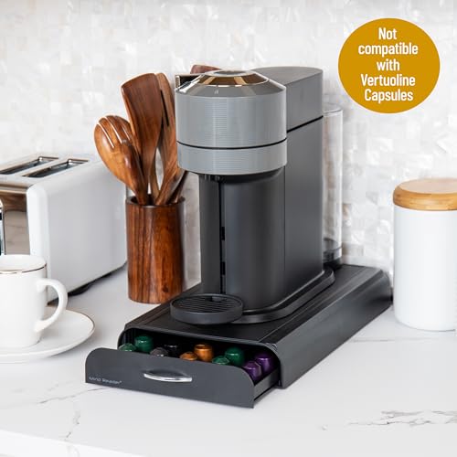 Mind Reader Nespresso Compatible Capsule Drawer Countertop Organizer, Coffee Pod Holder, Storage, 9.21 x 15.94 x 2.36, Black