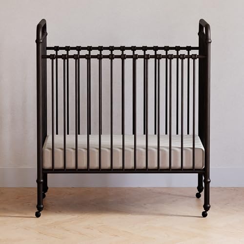 NAMESAKE Abigail 3-in-1 Convertible Mini Metal Crib in Vintage Iron, Greenguard Gold Certified