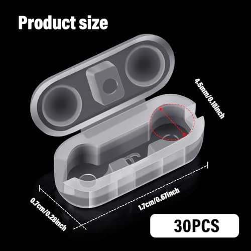 BBTO 30 Pack Chain Connectors, 4.5mm Ball Cord Chain Clips, Plastic Roller Shade Beaded Connector for Vertical Roman Roller Blind Window Replacement/Repair(Transparent)