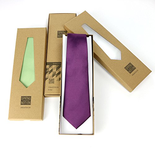 Spring Notion Men's Solid Color Satin Microfiber Tie, Regular Green Tea