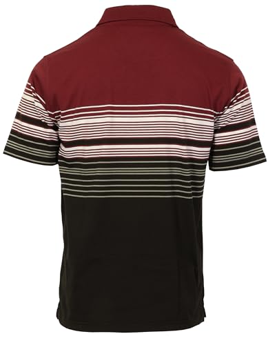 Gioberti Mens Multiple Stripe Polo Shirt with Pocket - Short Sleeve Yarn Dye, Royal Blue, Size M