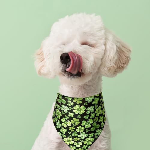St. Patrick Dog Cat Bandana, Holiday 2 Pack Bandana Irish Rainbow Shamrock Scarfs for Small Medium Large Dogs Cats Pet Puppies