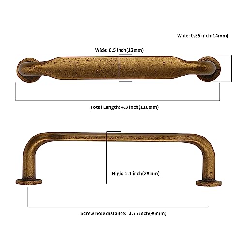Asidrama 6 Pack 12.6 Inch(320mm) Antique Brass Kitchen Cabinet Handles, Cabinet Pulls Kitchen Cabinet Hardware for Cupboard Drawer Pulls
