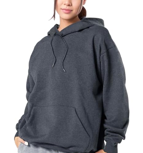 CRFANSHIRT Casual Unisex Hoodies Sweatshirt for Men Women, Comfortable Lightweight Fleece Adult Pullover with Pockets DarkGrey M