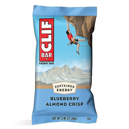 CLIF BAR - Blueberry Almond Crisp - Made with Organic Oats - 11g Protein - Non-GMO - Plant Based - Energy Bars - 2.4 oz. (6 Pack)