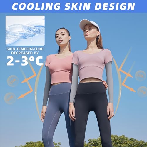 BHYTAKI 6 Pairs UV Sun Protection Arm Sleeves, UPF 50 Sports Cooling Arm Compression Sleeves for Men Women Teenager