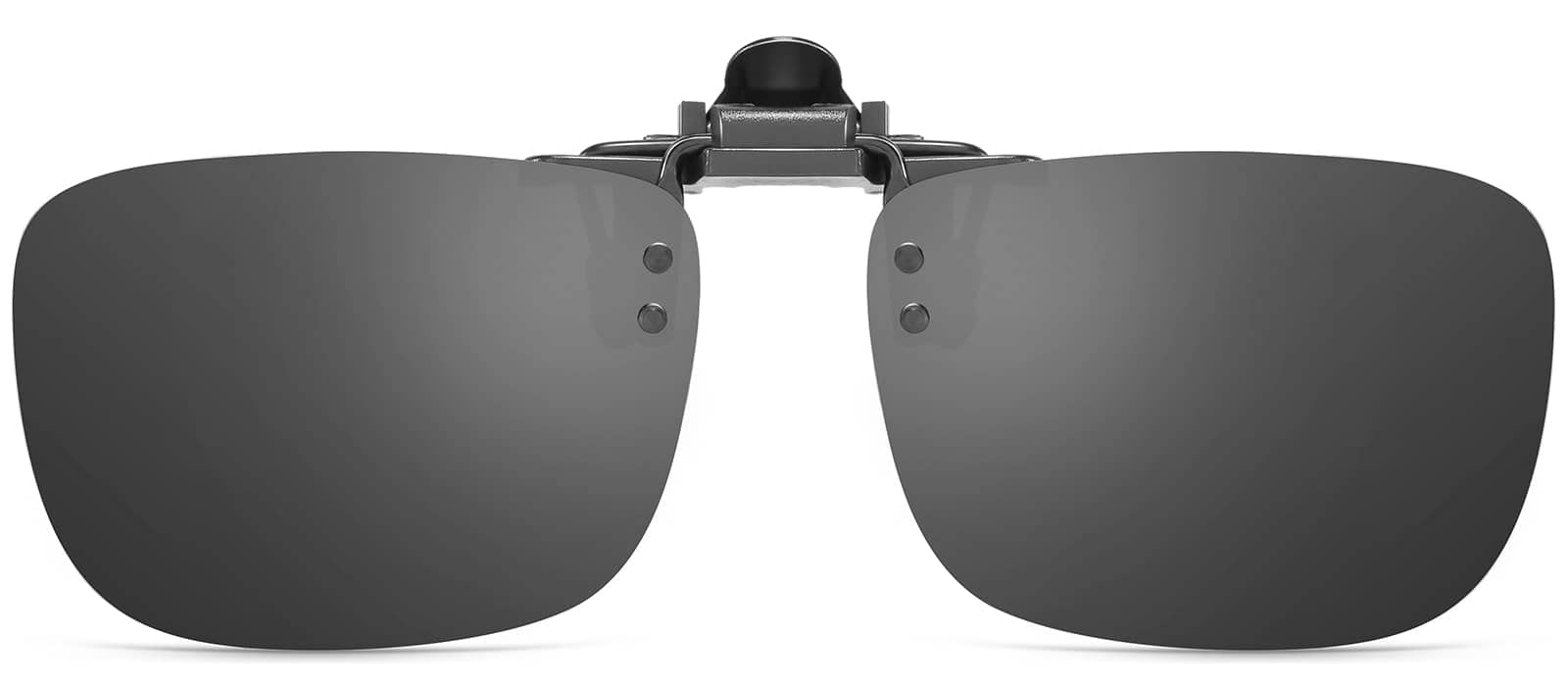 CAXMAN Polarized Clip-on Flip Up Metal Clip Rimless Sunglasses, Lightweight, Black Lens 59 * 42mm