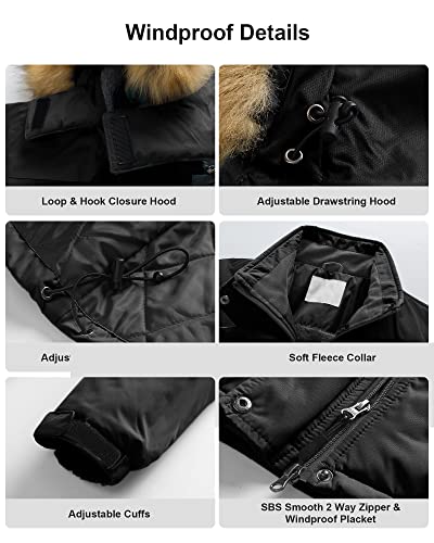 Pursky Womens Snow Jacket with Fur Hood Women Women's Mountain Waterproof Ski Winter Rain Warm Fleece Coat Light Purple M