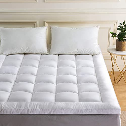 Niagara Cotton Twin Mattress Topper - Pillow Top Mattress Cover Quilted Fitted Cooling Topper for Back Pain Deep Pocket Fits 20 Inches (39x75 Inches)
