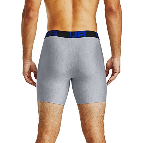 Under Armour mens Tech 6-inch Boxerjock 2-Pack , Academy Blue (408)/Mod Gray Light Heather , X-Large