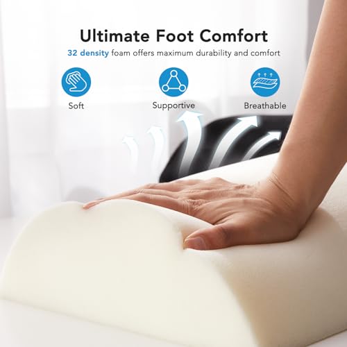 HUANUO Foot Rest for Under Desk at Work, Adjustable Footrest with 2 Height Options, Memory Foam Foot Stool for Under Desk, Foot Rest for Office, Home, Airplane, Travel - Office Accessories for PC