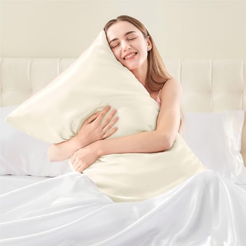 BEDELITE Satin Pillowcase with Zipper 2 Pack, Cedar Green Pillow Cases Standard Size, Super Soft and Cooling Similar to Silk Pillow Cases, Gift for Women Men(20x26 Inches)