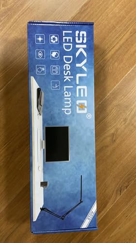 SKYLEO Desk Lamp - 31.5" Desk Light - 5 Color Modes X 11 Brightness Levels - Adjustable Swing Arm - Timmer & Memory Function - 12W Study Lamp - White