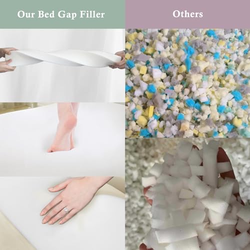 Voctriam Bed Wedge Gap Filler Twin (39"x 8"x 6") Wedge Pillow for Headboard Gap 0-8" Mattress Gap Filler Pillow to Fill The Gap Between Mattress and Wall with 2 Side Large Pockets