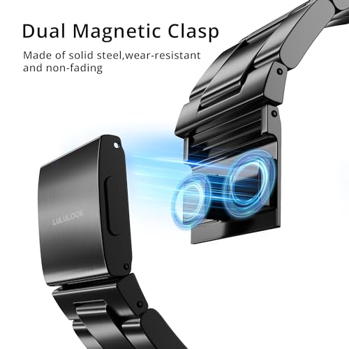 LULULOOK No Tool Needed Compatible With Apple Watch Band 41/40/38mm for Women Men, Stainless Steel Band for Apple Watch Series 9 8 7 6 5 4 3 2 1 SE SE2-Magnetic Clasp