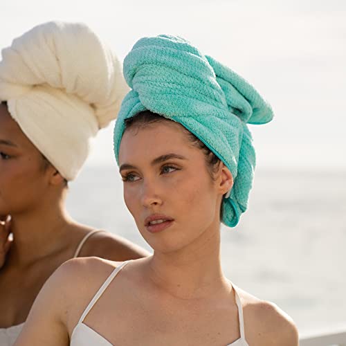 VOLO Hero Capri Blue Hair Towel | Ultra Soft, Super Absorbent, Quick Drying Nanoweave Fabric | Reduce Dry Time by 50% | Large Towel Wrap for All Hair Types | Anti Frizz & Anti Breakage | Microfiber
