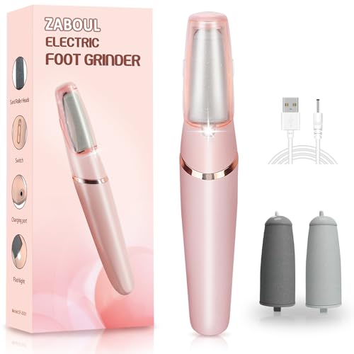 Smooth Pedicure Wand, Electric Foot Callus Remover Rechargeable Pedicure Tool Callus Remover for Feet Electronic Foot File, Feet Care for Removes Dry Hard & Dead Skin Ideal Gift (Pink)