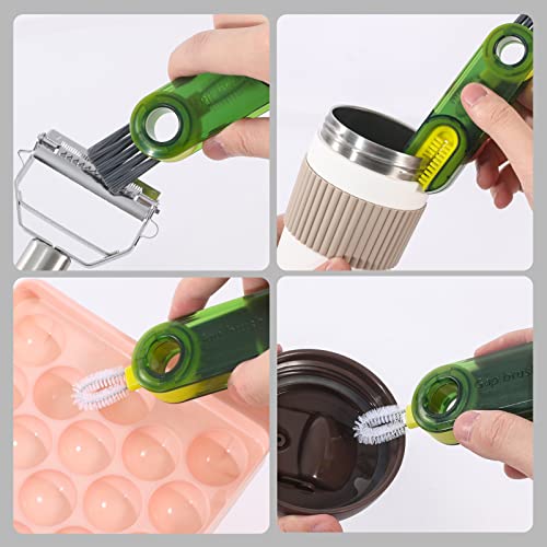 3 in 1 Cup Lid Gap Cleaning Brush Set, Multifunctional Insulation Bottle Cleaning Tools, Mutipurpose Tiny Silicone Cup Holder Cleaner, Home Kitchen Cleaning Tools (3Pcs Blue)