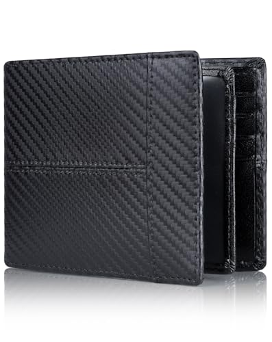 Swallowmall Mens Wallet Rfid Blocking Leather Wallet for Men Bifold Wallet Leather with 1 ID Window 16 Card Slot
