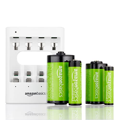 Amazon Basics 8-Count Rechargeable AA NiMH Batteries, 2000 mAh, Recharge up to 1000x Times, Pre-Charged