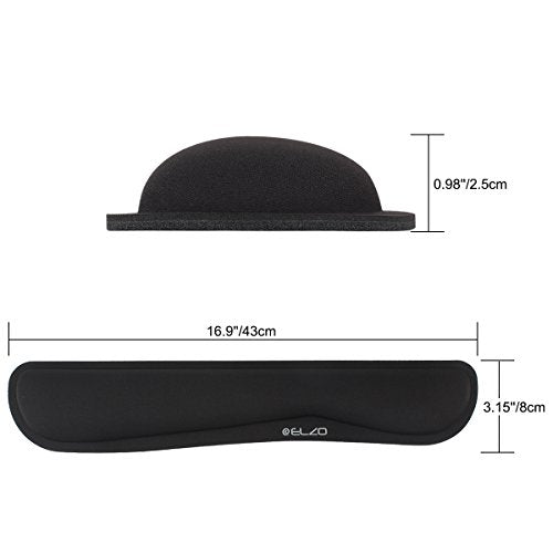 ELZO Keyboard Wrist Rest Pad Support with 65D High-Density Thicken Memory Foam Padding, Ergonomic Design Computer Rest Pad Desk Wrist Mat, Non-Slip Rubber Base Office Laptop