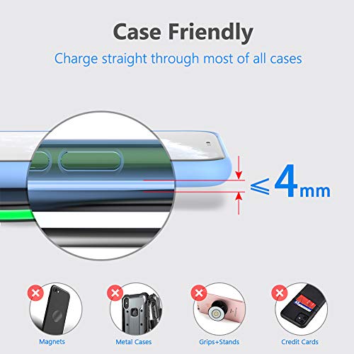 Yootech Wireless Charger,10W Max Fast Wireless Charging Pad Compatible with iPhone 16e/16/16 Plus/16 Pro Max/15/14/13/SE 2022/12/11/X/8,Samsung Galaxy S22/S21/S20,for AirPods Pro 2(No AC Adapter)