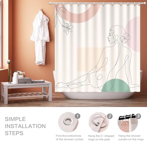 Flower Butterfly Shower Curtain, Glaze Glass Chinese Screen Window Shower Curtain Green Summer Shower Curtain Sets Waterproof Polyester Fabric Machine Washable Home Farmhouse Decor Bath Curtain