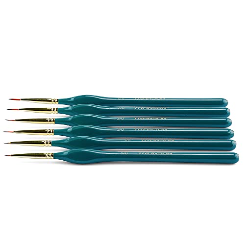 Transon Detail Thin Paint Brush Set 6pcs for Model Minature Craft and Art Painting Green