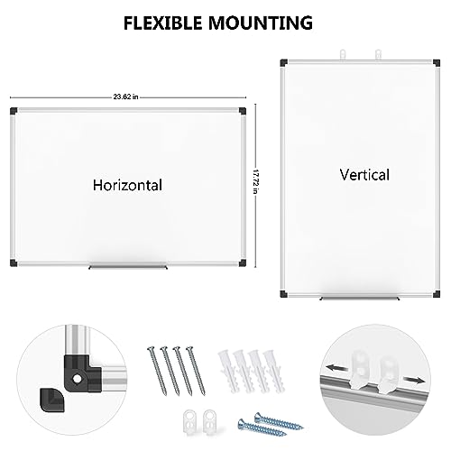 XBoard Extra Large Magnetic Whiteboard 60 x 36 Inch, Giant Foldable Dry Erase White Board with Aluminium Frame & Marker Tray 5' x 3' | Wall Mounted Folding Message Presentation Board