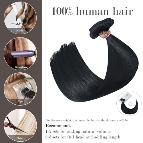 Honsoo Clip in Hair Extensions Human Hair Chocolate Brown 12in 100g 7pcs Natural Silky Straight Clip In Remy Human Hair Extensions Double Weft For Thick Hair