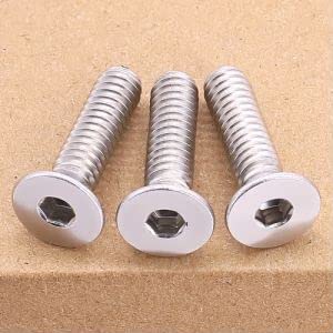 M8-1.25 x 60mm (12 pcs) Flat Socket Cap Screws, 304 Stainless Steel 18/8, Full Thread, Countersunk Head, Connections Bolts, DIN7991