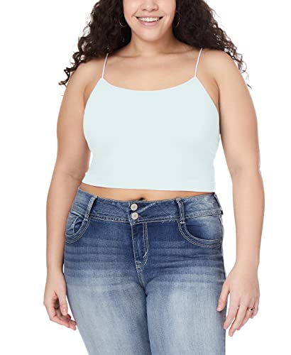 WallFlower Women's Carson Insta Smooth Seamless Shelf Bra Camisole 2-Pack (Standard and Plus), Black Night/Snow White, Small