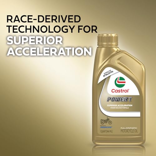 Castrol Power1 V-Twin 20W-50 Full Synthetic Motorcycle Oil, 1 Quart, Pack of 6