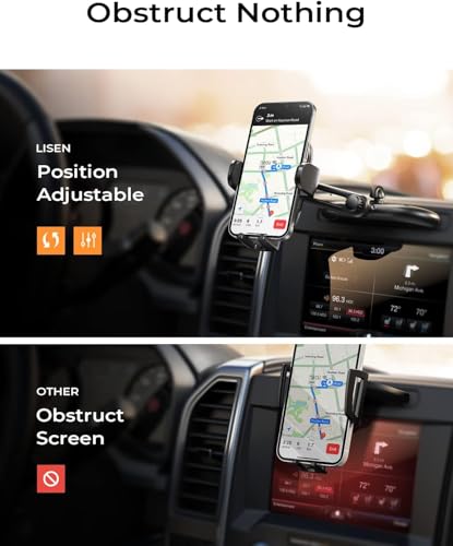 LISEN CD Phone Holder for Car,Adjustable CD Slot Phone Mount Holder for iPhone Ultra Sturdy Cell Phones Holders for Your Car Accessories for Samsung Galaxy S25 S24 iPhone 16 15 14 Pro Max All Phones