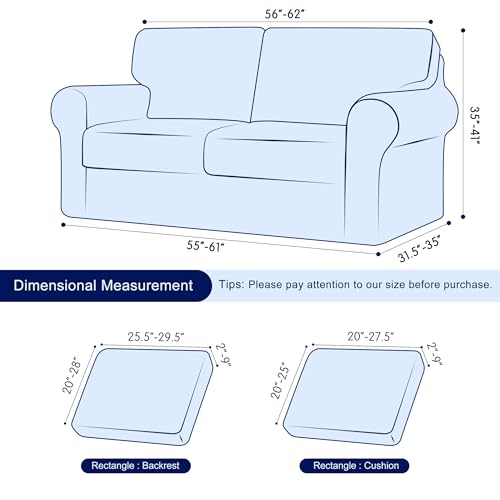 SUBRTEX 3 Pieces Stretch Sofa Slipcover Sets Couch Cover Sets Backrest Cushion Covers Furniture Protector Collection Set for Oversize Sofa Loveseat Chair Slip Covers(Small, Navy)