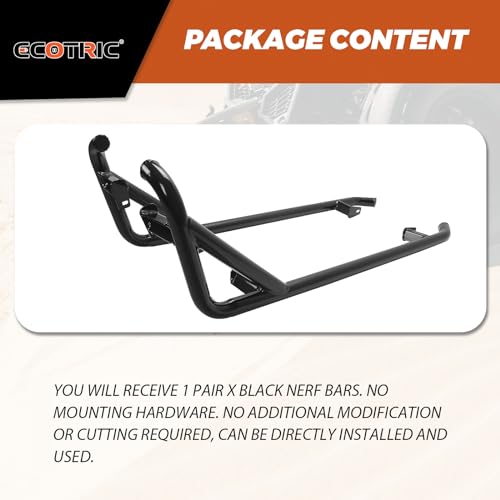 ECOTRIC Black Nerf Bars Rock Sliders Compatible with 2014-2023 Polaris RZR XP 1000/ Turbo/Turbo S, RZR 900/900 XC/S 900/ S 1000 (2 Doors) Left & Right Side Steps - 2 Seater
