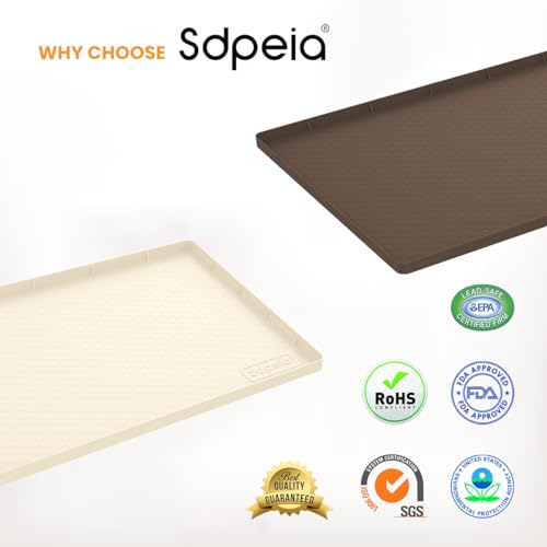 Sdpeia Under Sink Organizer Waterproof Under Sink Mat for Kitchen and Bathroom - Protects Cabinets from Leaks 19 x 12 inches Shelf Liner Feeding Mat Litter Mat(Orange)