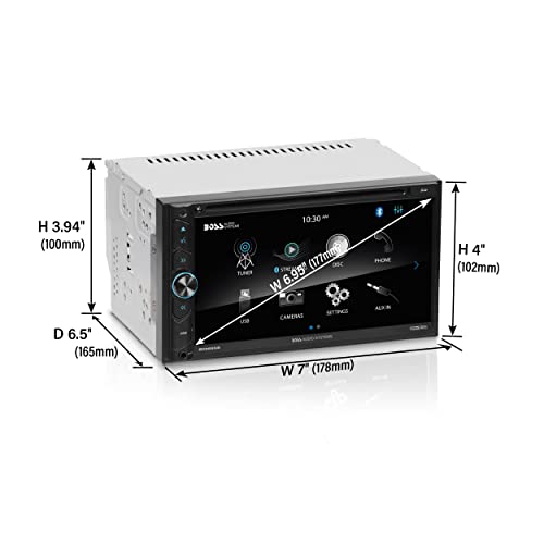 BOSS Audio Systems BV9695B Car Audio Stereo System - 6.95 Inch Double Din, Touchscreen, Bluetooth Audio and Calling Head Unit, CD Player, A-Link (Screen Mirroring), AM/FM Radio Receiver, For Amplifier