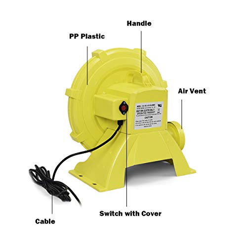 Costzon Air Blower, 1.0HP Blower for Bounce House, 735W Pump Fan Commercial Inflatable Bouncer Blower, Perfect for Inflatable Bounce House, Jumper, Bouncy Castle, Air Blower for Inflatables