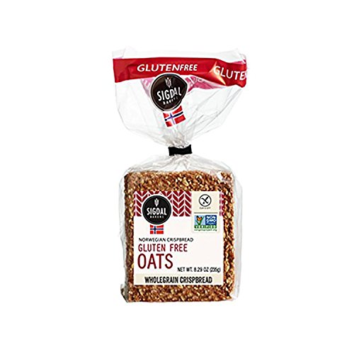 Sigdal Bakeri Gluten Free Oats, Wholegrain Crispbread, 8.29oz (Pack of 6)