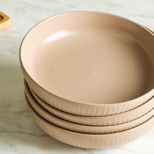 Stone lain Logan Stoneware Pasta Bowl Set of 4, Beige