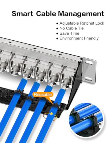 Enmane 12Port Blank Keystone Patch Panel 1U Keystone Patch Panel 10 Inch Shielded Network Patch Panel,Rack Mount with Smart Cable Management (Not Wall Mount