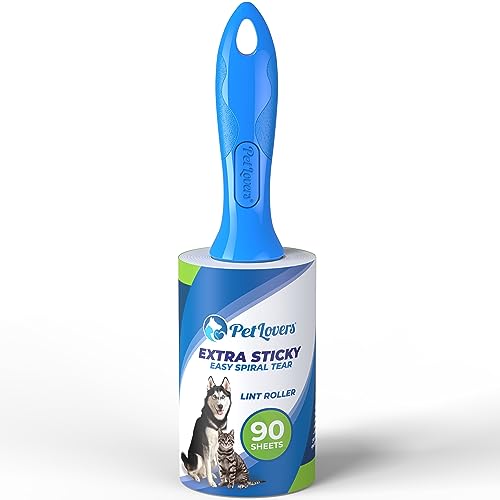 PetLovers EzRoll Reusable Lint Roller - Sticky for Life & Multi-Purpose Pet Hair, Dust, & Lint Remover for Clothing, Upholstery, & Cars - Sustainable, Washable & Efficient