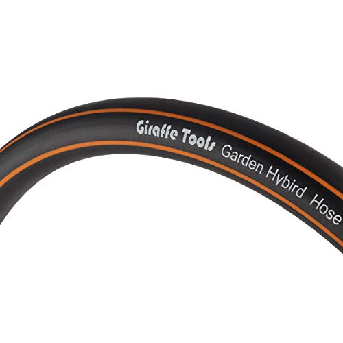 Giraffe Tools Garden Hose 25ft x 5/8", Water Hose Heavy Duty, Flexible, Lightweight Hybrid Hose with Swivel Handle, Male to Female Fittings, Burst 600 PSI