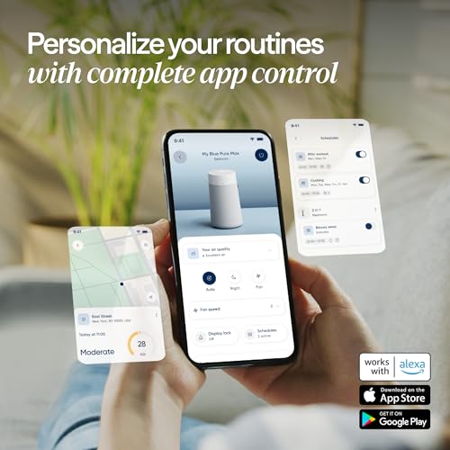 BLUEAIR Air Purifiers for Medium Rooms, Bedroom, Kitchen, Cleans 1,858 sqft in one hour, HEPASilent Smart Air Cleaner for Home, Pets, Allergies, Virus, Dust, Mold, Smoke - Blue Pure 311i Max